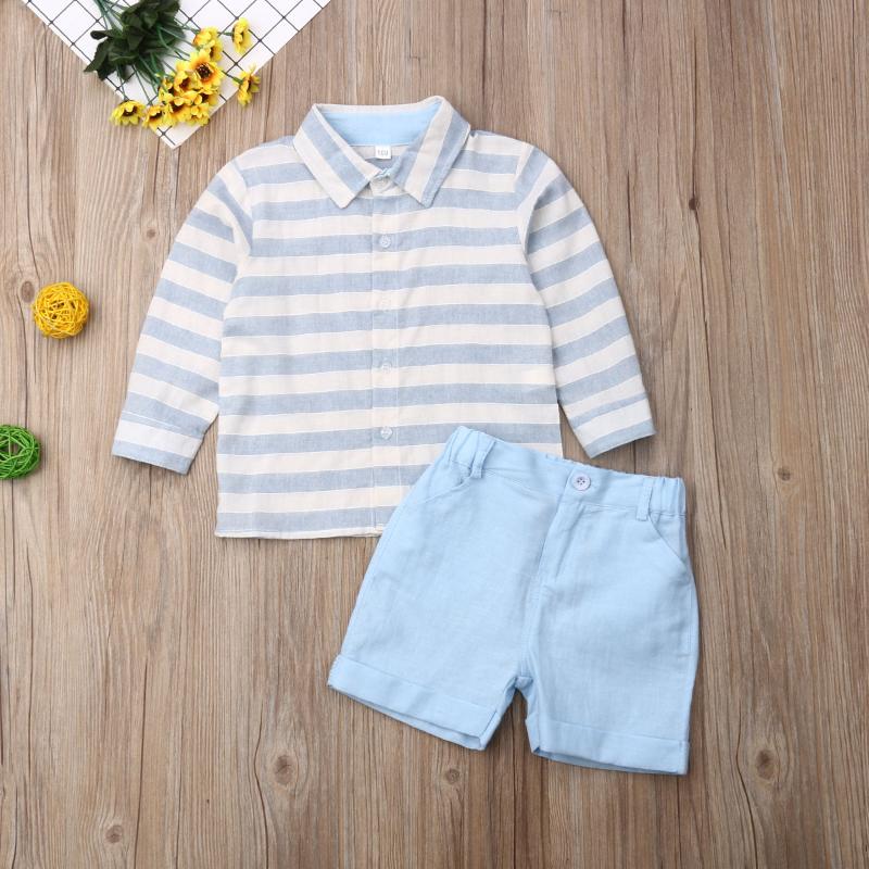 Baby Boy Casual Cotton Clothing Sets Striped Long Sleeve Shirt Top + Blue Shorts 3-8T Kids Children Summer Outfit Sets
Baby Boy Casual Cotton Clothing Sets Striped Long Sleeve Shirt Top + Blue Shorts 3-8T Kids Children Summer Outfit Sets