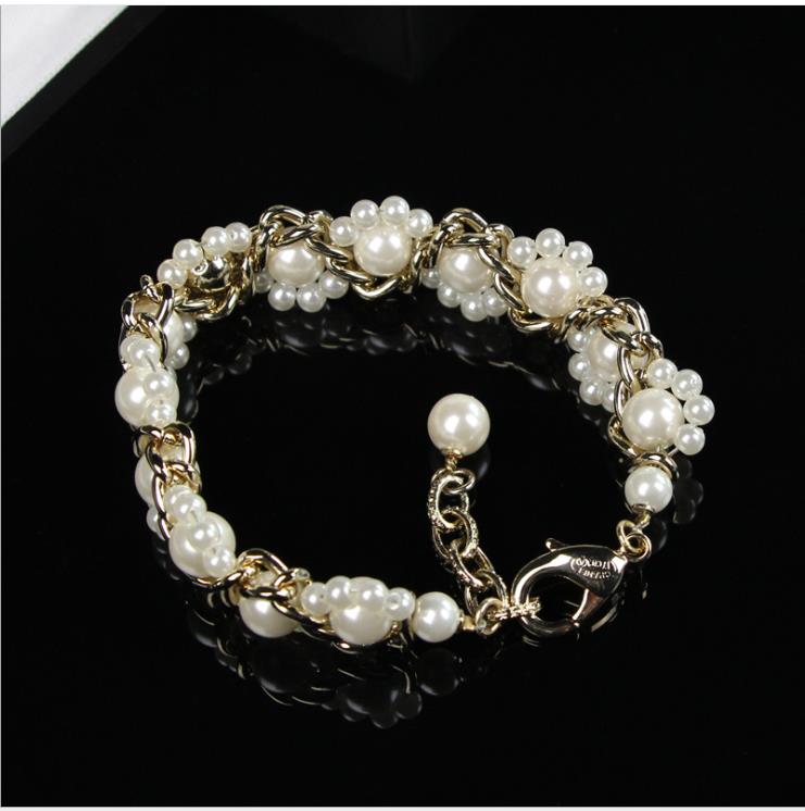 Korean Pearl Bracelet Fashion size pearl woven bracelet Jewelry