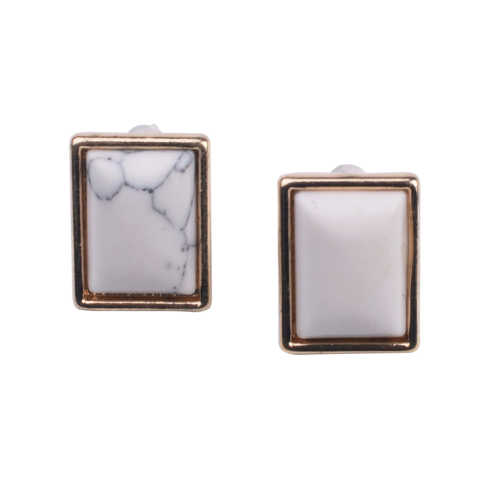 Geometric Square Green Pine Stud Earrings Men and Women Gold Inlay Temperament Personality Wild Easter Gift Earrings
