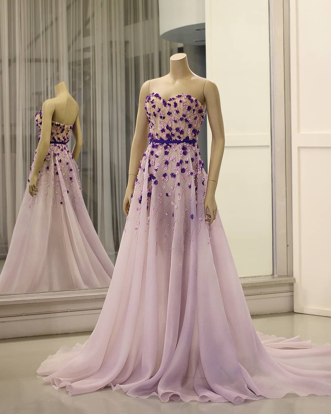 2019 Fairy Prom Dresses Sweetheart Lace 3D Floral Appliqued Beads Illusion Evening Gowns A Line Chiffon Formal Party Dress