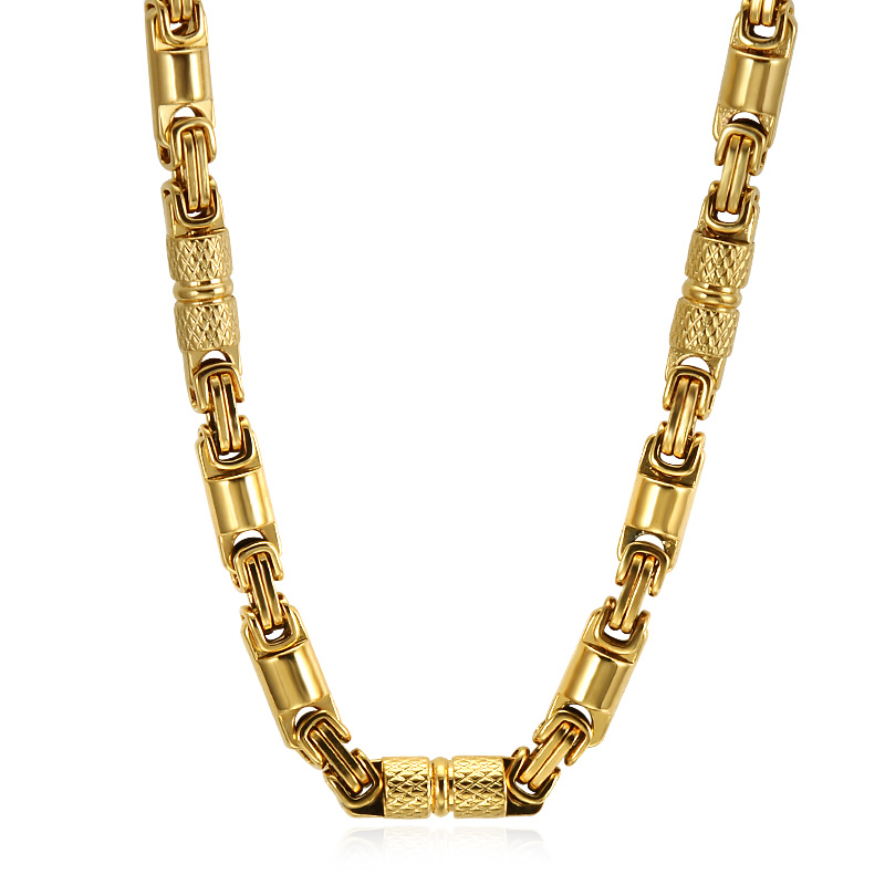 Gold Color Titanium Stainless Steel Byzantine 55CM 6MM Heavy Link Chains Necklaces for Men HIP Hop Jewelry Dropshipping
Gold Color Titanium Stainless Steel Byzantine 55CM 6MM Heavy Link Chains Necklaces for Men HIP Hop Jewelry Dropshipping