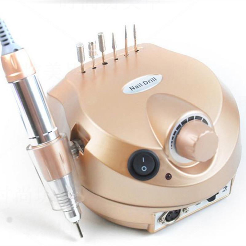Pro Electric Nail Pen Nail Drill Polishing Machine Pink Gold Milling Cutters Manicure Pedicure Nail Accessories Grinding Heads