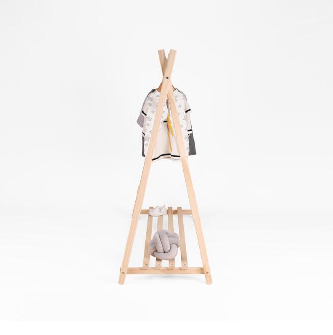 Log hanger Children Furniture Ins Nordic style simple solid wood landing children's clothing store shelf