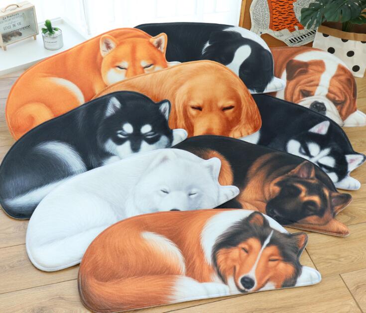 3D Dog Carpet Animal Printed Carpets Anti-slip Floor Mat Kitchen Bath Mat Carpets Bath Mat Absorb Dry Bathroom Carpet