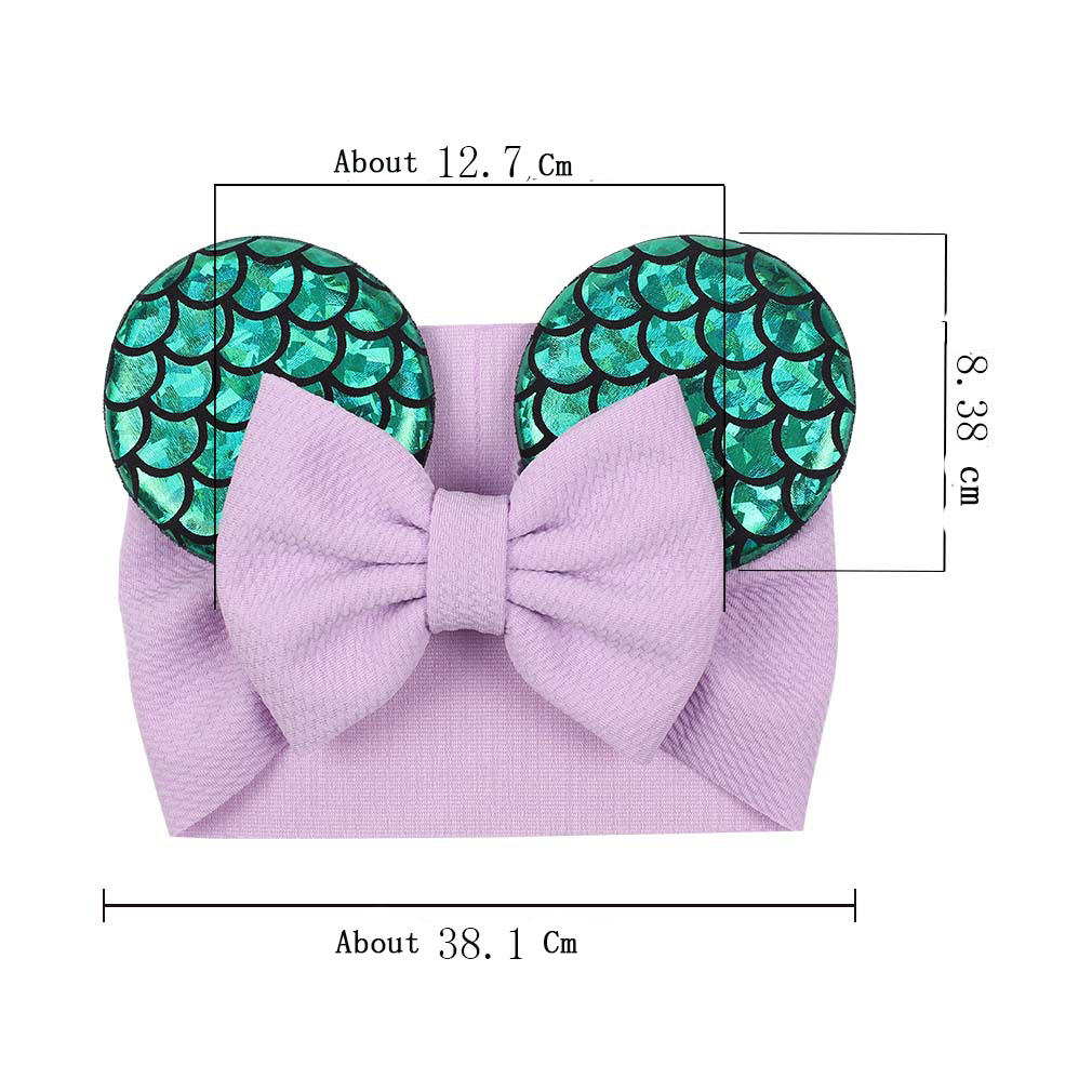 Cute Big Bow Wide Baby Girls Headbands Sequined Mouse Ear Girl Hair Accessories 59 Colors Holidays Makeup Hairbands