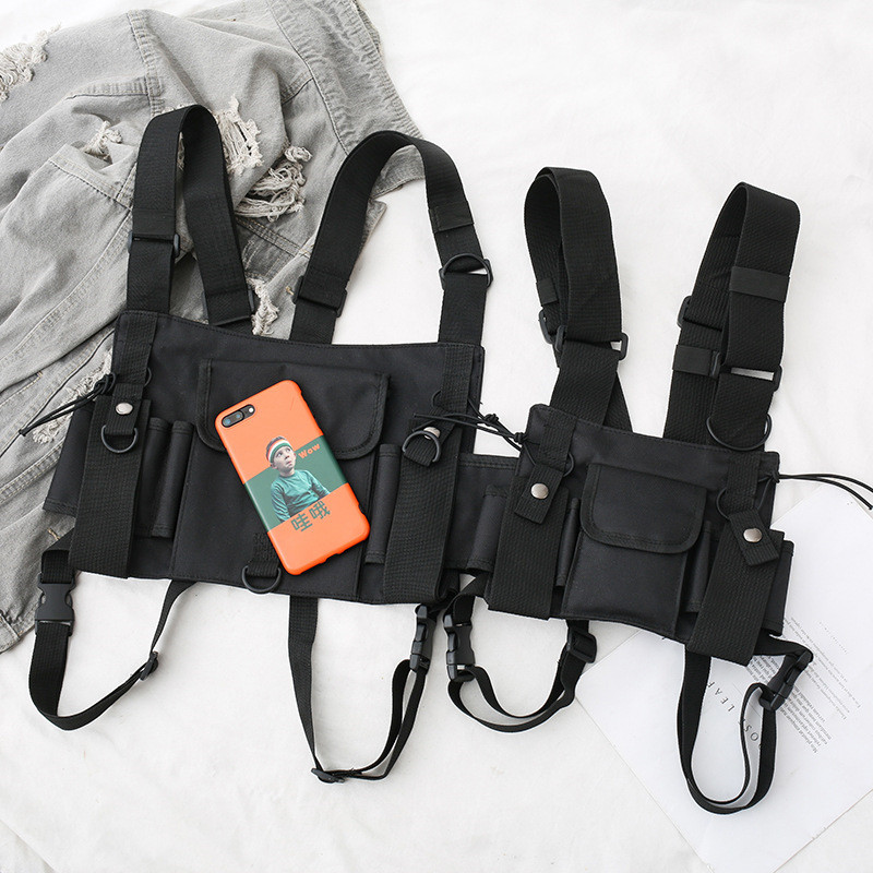 Canvas material hip hop chest vest tactics Alyx machine can eat chicken bag riding anti-theft chest bag