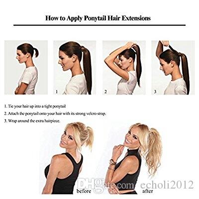 Loose Curly Human Ponytail Clip IN Brown Hair Malaysian Virgin Hair Wrap Around Pony tail Hair Extensions For Fashion Women wang