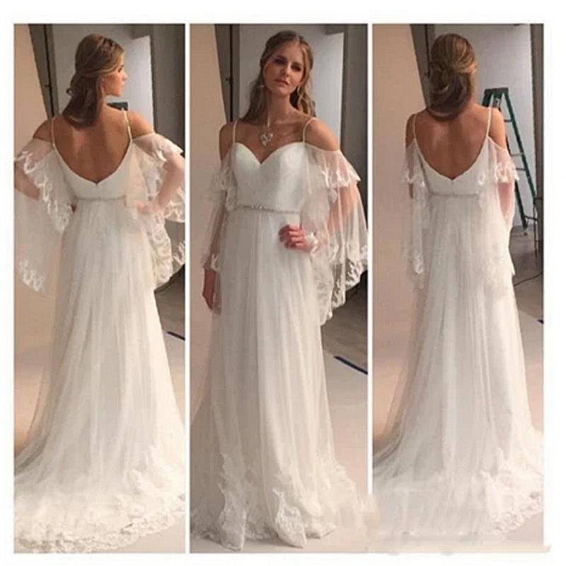 2020 Beach Wedding Dresses Spaghetti Straps Puffy Short Sleeves Lace Applique Boho Wedding Bridal Gown Custom Made Plus Size, Pink
2020 Beach Wedding Dresses Spaghetti Straps Puffy Short Sleeves Lace Applique Boho Wedding Bridal Gown Custom Made Plus Size, Pink