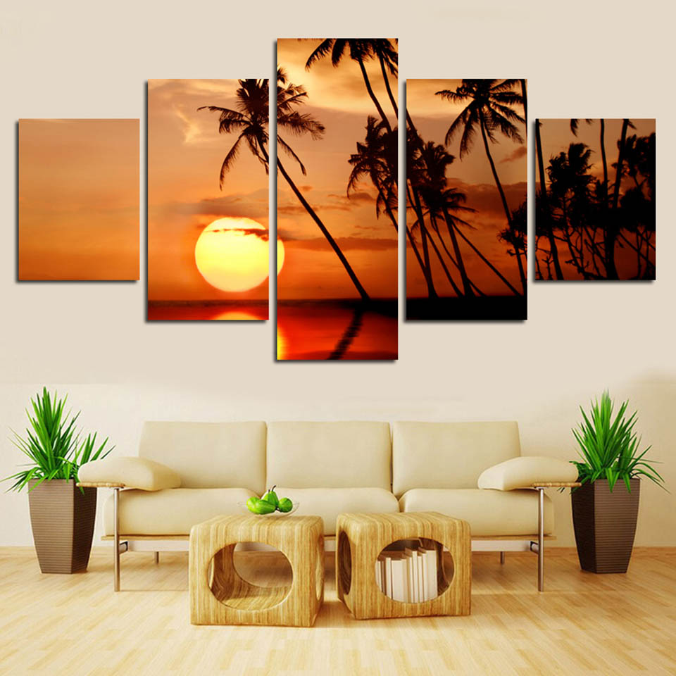 Home Decor HD Prints Pictures Canvas Paintings 5 Pieces Sunset Beach Wave Palm Trees Seascape Posters Bedroom Wall Art (No Frame)
Home Decor HD Prints Pictures Canvas Paintings 5 Pieces Sunset Beach Wave Palm Trees Seascape Posters Bedroom Wall Art (No Frame)