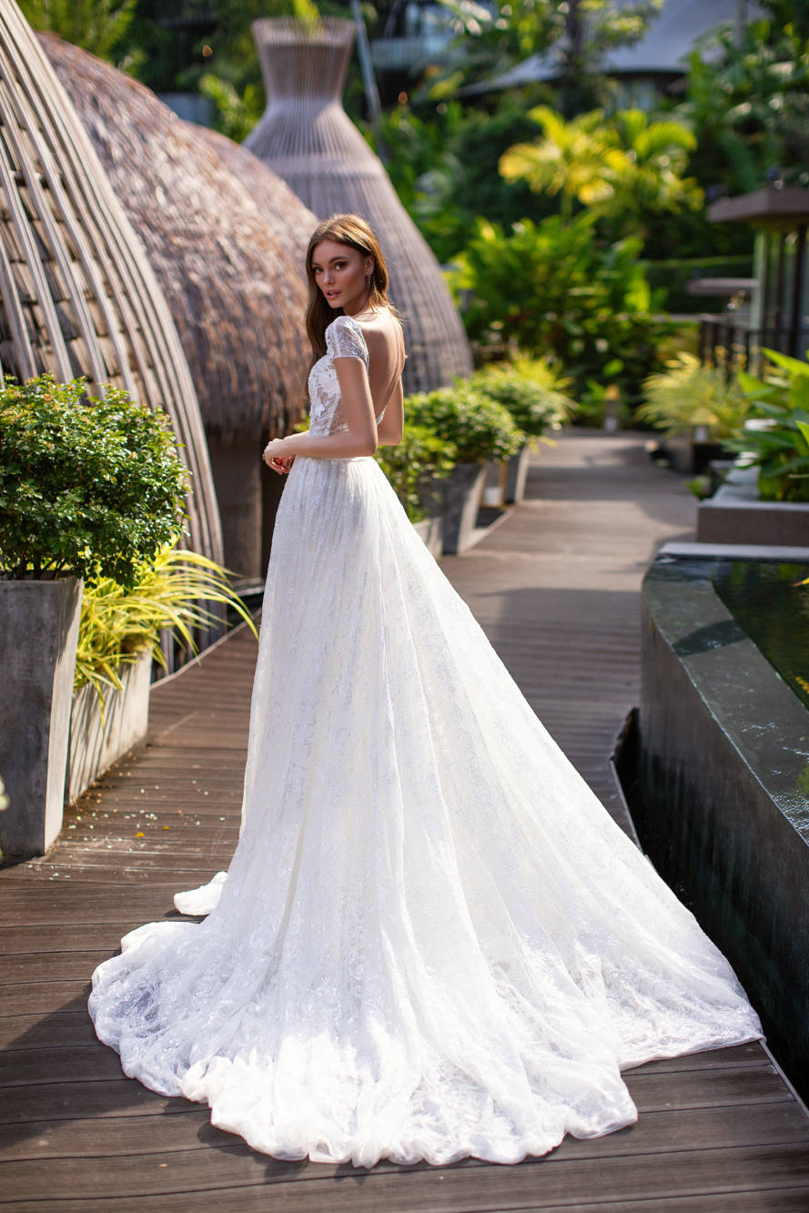 2020 Millanova Simple Mermaid Wedding Dresses With Detachable Train Jewel Appliques Lace Wedding Gowns Sweep Train Bridal Dresses