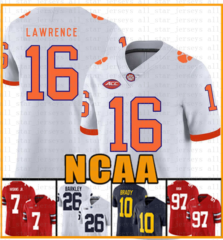 NCAA Clemson Tigers 16 Trevor Lawrence 9 Travis Etienne Jr. Tom Brady Jersey 13 Tua Tagovailoa Jerseys Saquon Barkley csere, Ncaa (hongchao)
NCAA Clemson Tigers 16 Trevor Lawrence 9 Travis Etienne Jr. Tom Brady Jersey 13 Tua Tagovailoa Jerseys Saquon Barkley csere, Ncaa (hongchao)