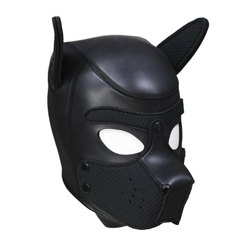 Padded Latex Rubber Role Play Dog Mask Puppy Cosplay Full HeadEars 10 Colors11696792