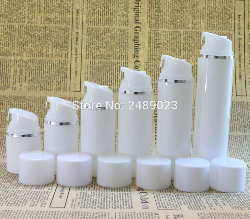 Plastic Airless Bottle With Silver Line Empty Cosmetic Containers White Cap Cosmetic Packaging 100 pcs/lot Free Shipping DHL
Plastic Airless Bottle With Silver Line Empty Cosmetic Containers White Cap Cosmetic Packaging 100 pcs/lot Free Shipping DHL