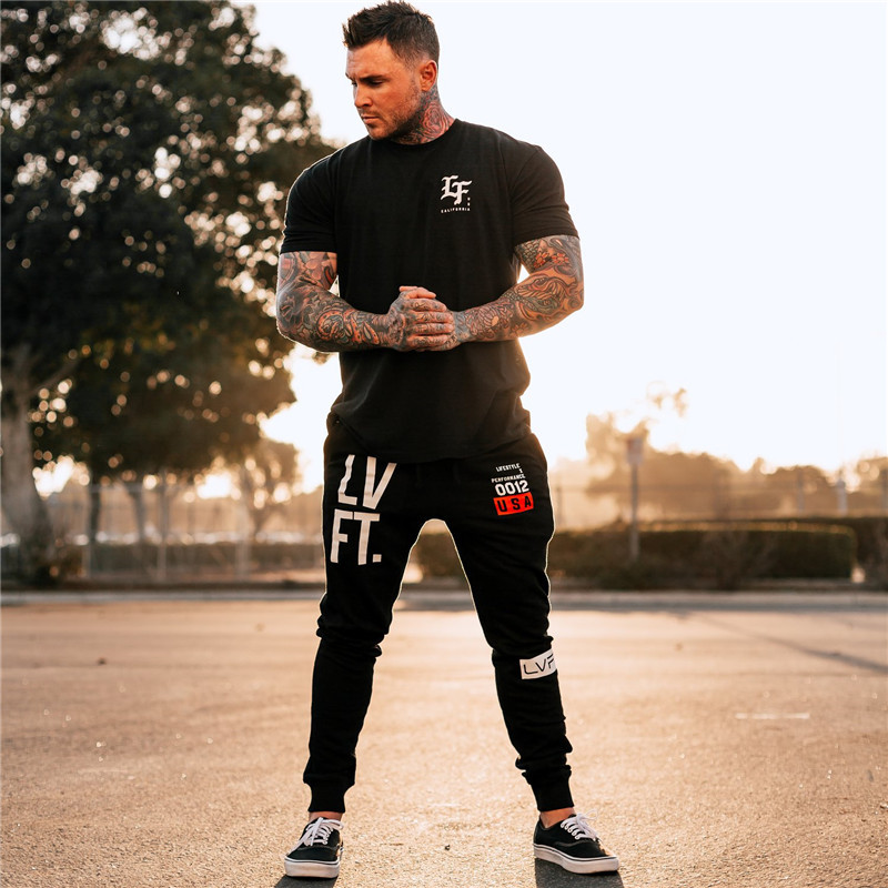 Men's Pants Fashion Mens Joggers Elastic Waist Loose Cotton Sweatpants With 3 Styles Male Casual Long Trousers Asian Size M-3XL