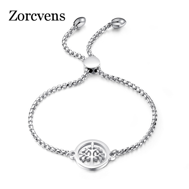 ZORCVENS New Women Rhinestone Jewelry Silver Gold 316L Stainless Steel Bracelets Vintage Tree Of Life Charm Bangles For Women
ZORCVENS New Women Rhinestone Jewelry Silver Gold 316L Stainless Steel Bracelets Vintage Tree Of Life Charm Bangles For Women