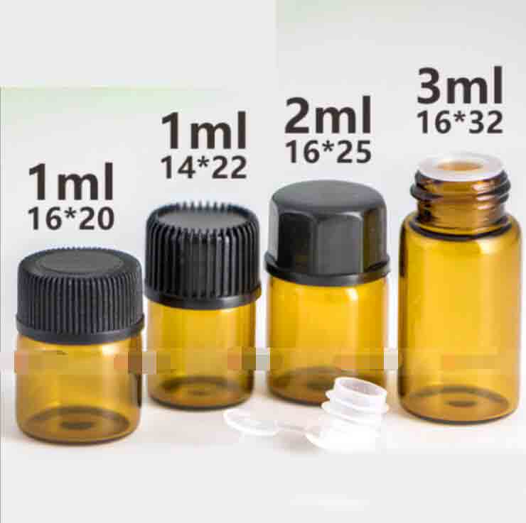 1ml 2ml 3ml Brown Glass Essential 1/4 Dram Oil Amber Bottle Perfume Sample Tubes Bottle With Plug And Black white Caps 14 Types
1ml 2ml 3ml Brown Glass Essential 1/4 Dram Oil Amber Bottle Perfume Sample Tubes Bottle With Plug And Black white Caps 14 Types