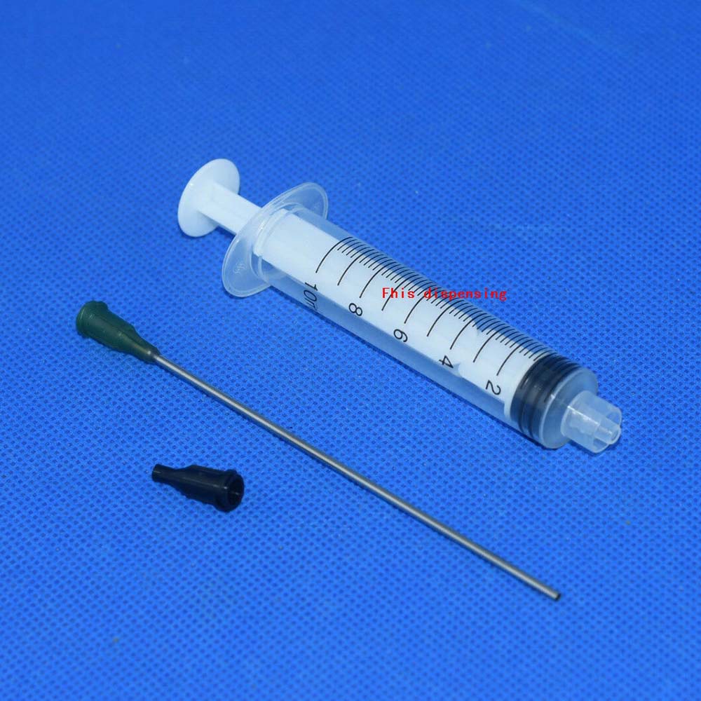 10ml 10cc Syringe 14G Tip Needle Length 10cm Cap Pack of 10