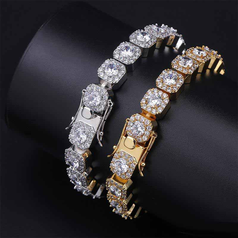 Mens Diamond Bracelet Iced Out Bling Cubic Zirconia Hiphop Tennis Chains Brand Designer Hip Hop Jewelry 18K Gold Plated Chain
Mens Diamond Bracelet Iced Out Bling Cubic Zirconia Hiphop Tennis Chains Brand Designer Hip Hop Jewelry 18K Gold Plated Chain