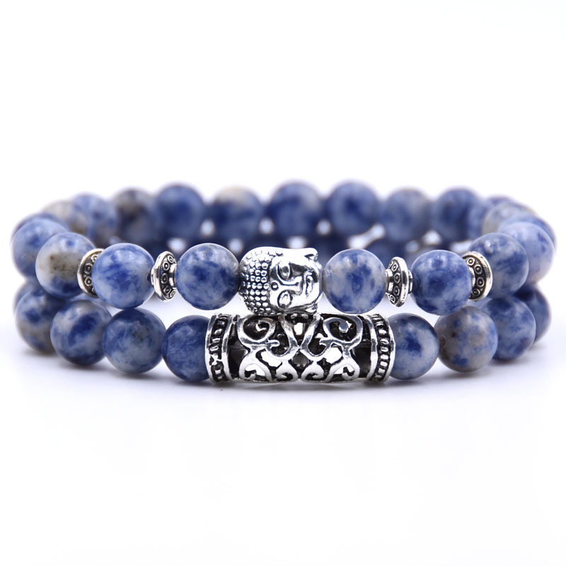 Natural Stone Beads Bracelet Set Energy Yoga Bead Bracelet Two Couples Birthday Valentine's Day Easter Gifts