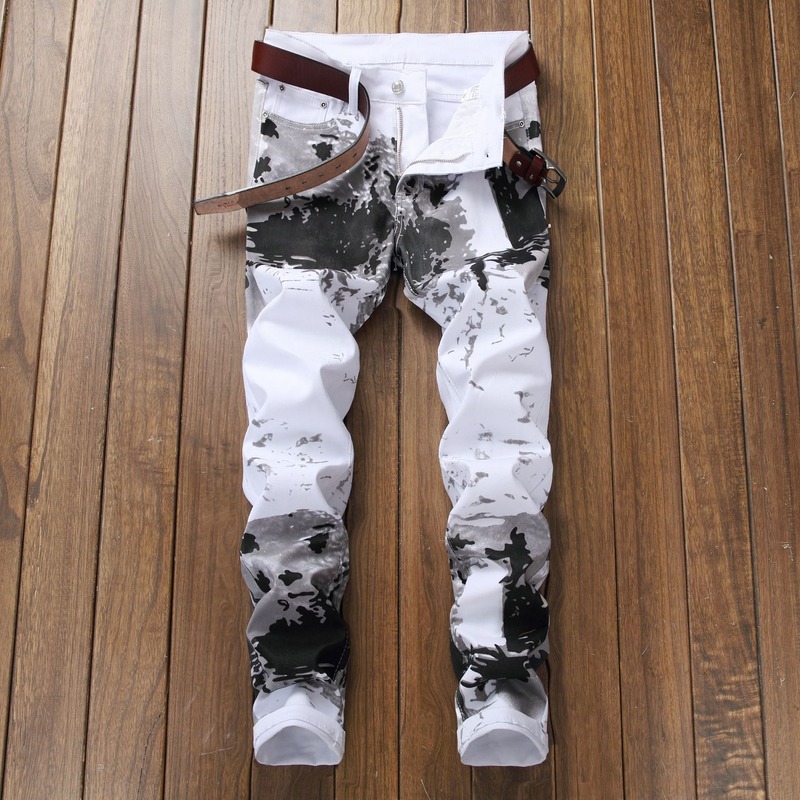 New Fashion Men Skinny Jeans Slim Stretch Straight Denim Pants Print Jeans Men Ripped Elastic Skinny Mens Motorcycle, White
New Fashion Men Skinny Jeans Slim Stretch Straight Denim Pants Print Jeans Men Ripped Elastic Skinny Mens Motorcycle, White