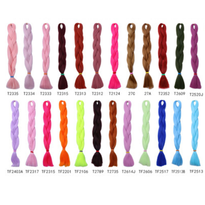 Factory Directly Synthetic Braiding Hair Bulk 24Inch 80G High Temperature Fiber Crochet Braids Twist Synthetic Hair Extensions