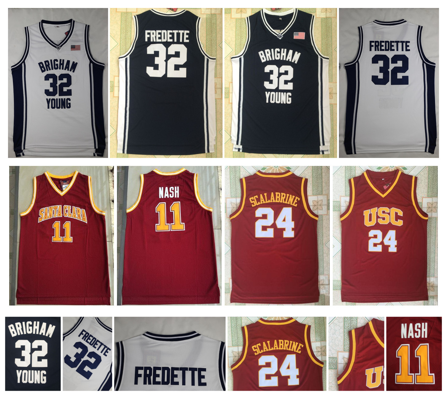 NCAA Brigham Young Cougars 32 Jimmer Fredette Jersey Santa Clara College 11 Steve Nash Southern California USC 24 Brian Scalabrine College, As pic
NCAA Brigham Young Cougars 32 Jimmer Fredette Jersey Santa Clara College 11 Steve Nash Southern California USC 24 Brian Scalabrine College, As pic