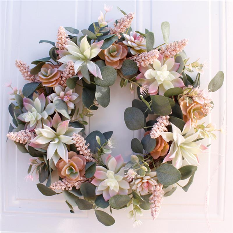 Artificial Wreath Door Trim Ornament Hanging Succulent Fake Flower Garland for Home Garden Christmas Wedding Decoration Floral, Multi 
Artificial Wreath Door Trim Ornament Hanging Succulent Fake Flower Garland for Home Garden Christmas Wedding Decoration Floral, Multi