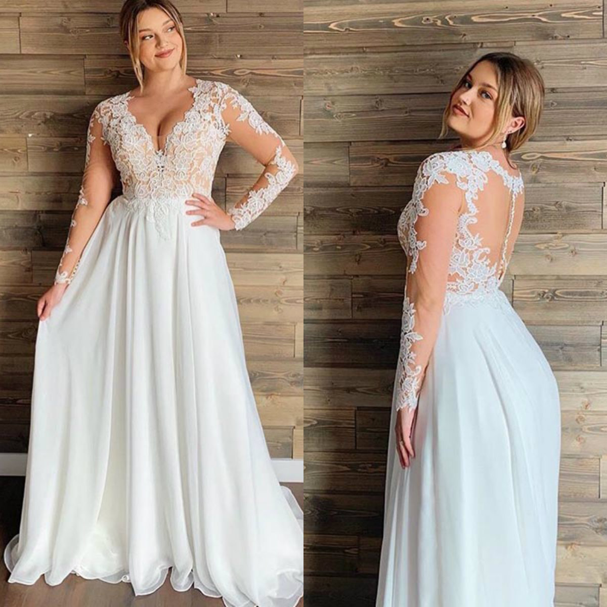 Plus Size Wedding Dresses V Neck A Line Lace Appliques Modest Long Sleeve Robe De Mariee Custom Made Boho Wedding Dress Bridal Gowns, Grape
Plus Size Wedding Dresses V Neck A Line Lace Appliques Modest Long Sleeve Robe De Mariee Custom Made Boho Wedding Dress Bridal Gowns, Grape