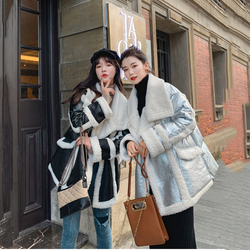2019New Women Silver Jacket Winter Lambswool Fur - Down Jackets Fashion Glossy Stand Collar Cotton Coat Women Korean Outerwear, Black
2019New Women Silver Jacket Winter Lambswool Fur - Down Jackets Fashion Glossy Stand Collar Cotton Coat Women Korean Outerwear, Black