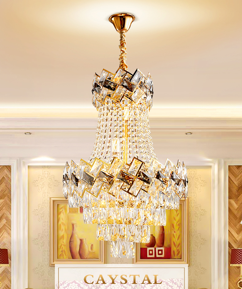 Luxurious Modern Crystal Chandelier LED Light American Chandeliers Lights Fixture Home Villa Hotel Lobby Hall Restaurant Hanging Lamps