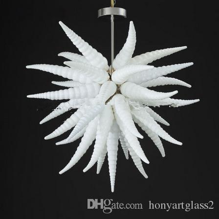 White Color Blown Glass Chandelier Light Bedroom Decorative Murano Glass New Italian Style Flush Chandelier Lamp