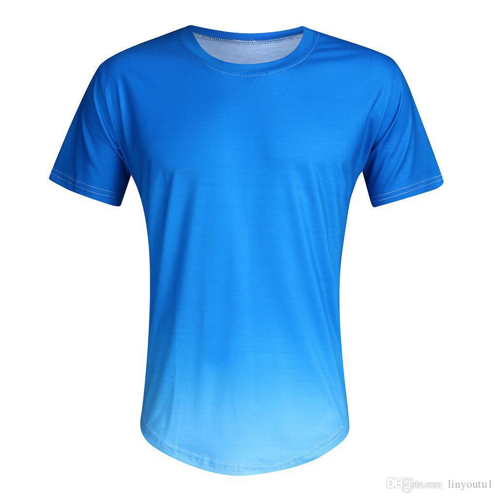 2020 TShirts Men's Summer Slim Fit Casual Gradient Color Large Size Short Sleeve Top Blouse T shirt Men Fashion High Quality
