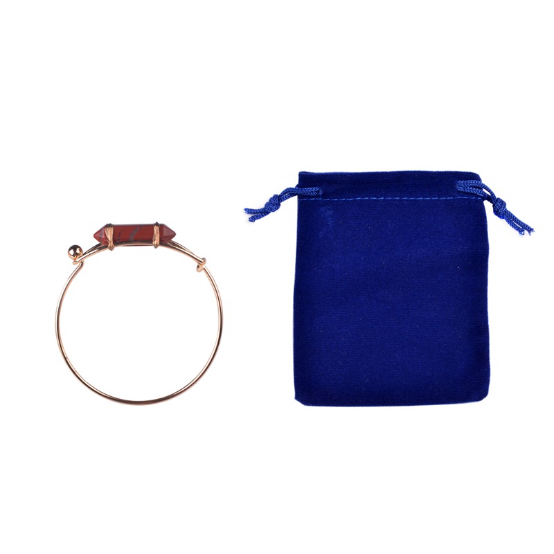 Metal artificial hexagonal stone copper bracelet adjustable geometric bracelet ladies gift