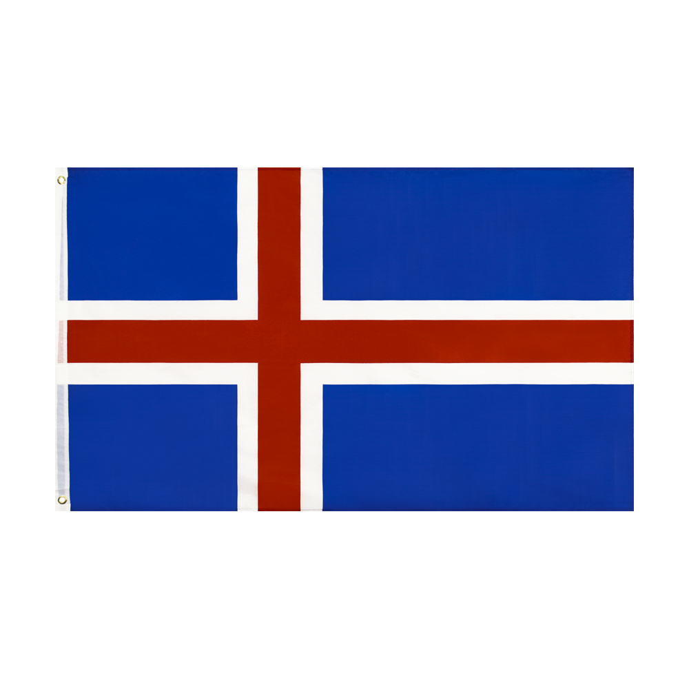 wholesale direct factory price 100% Polyester 3x5fts 90*150cm red cross is isl Iceland flag For Decoration
wholesale direct factory price 100% Polyester 3x5fts 90*150cm red cross is isl Iceland flag For Decoration