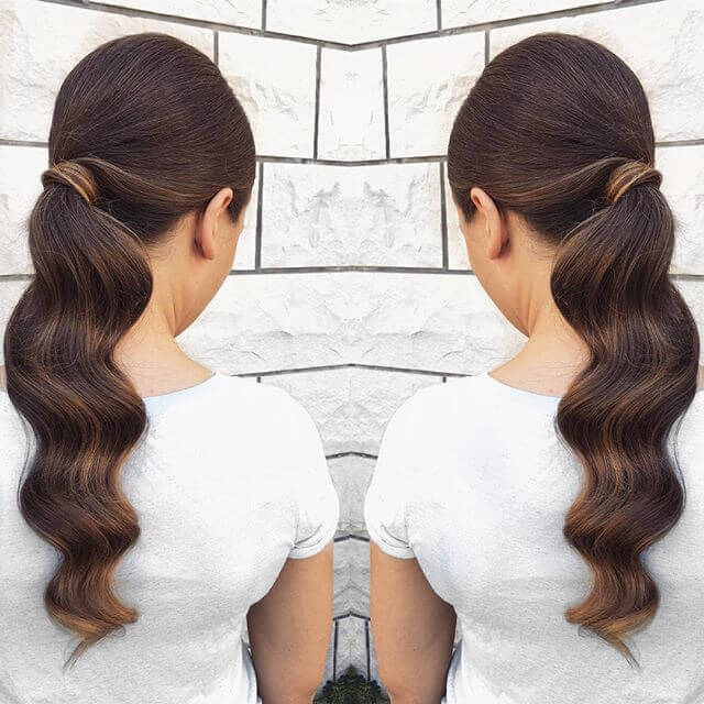 140g wavy ponytail hairstyle water wave women ponytail hair extension multi color human hair ponytail 140g