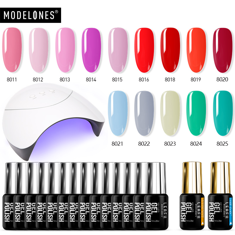 Modelones 17Pcs/Lot 36W Led Lamp Nail Gel Polish Nail Art UV Lamp Base Top Coat Gel Kits Long Lasting Salon UV Lacquer
Modelones 17Pcs/Lot 36W Led Lamp Nail Gel Polish Nail Art UV Lamp Base Top Coat Gel Kits Long Lasting Salon UV Lacquer