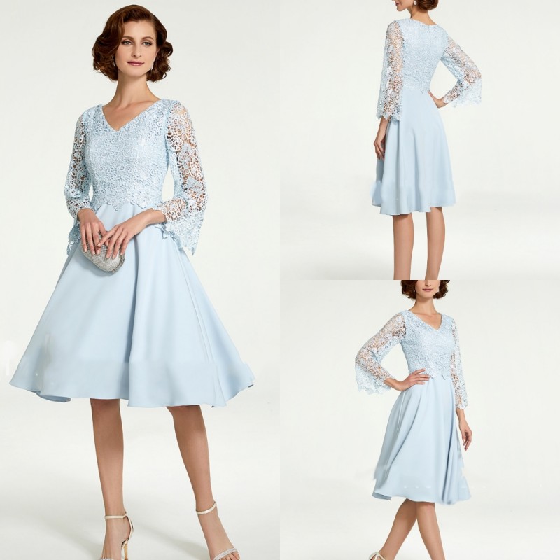 2020 Elegant Mother Of The Bridal Dresses V Neck Long Sleeve Satin A Line Prom Dress Knee Length Mother Dresses
2020 Elegant Mother Of The Bridal Dresses V Neck Long Sleeve Satin A Line Prom Dress Knee Length Mother Dresses