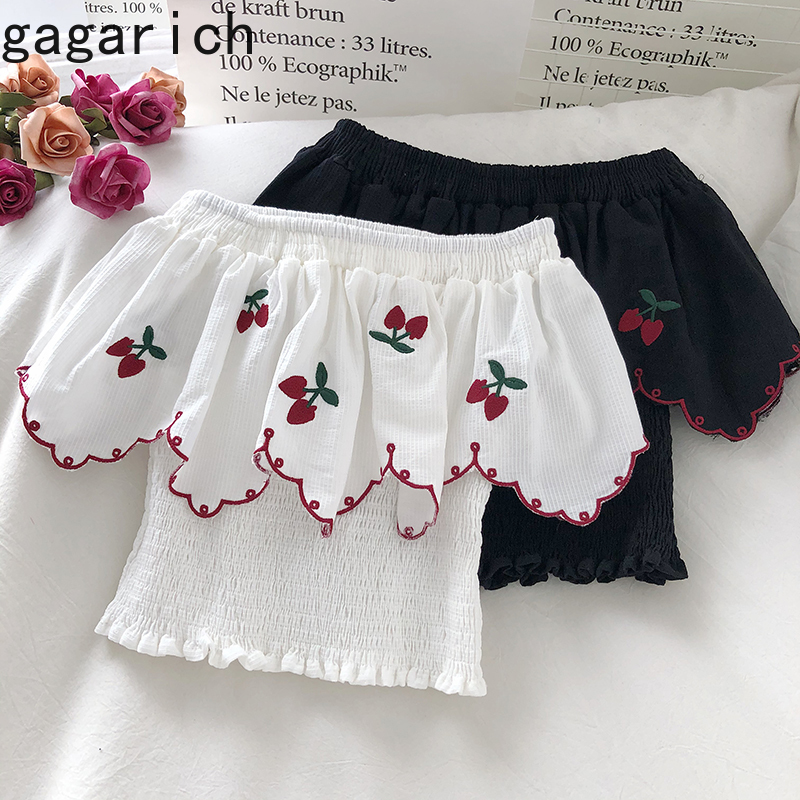 Gagarich Women Sweet Blouse 2020 New Korean Style Slash Neck Embroidered Pattern Off-Shoulder Pleated Pullover Short Tops, Black
Gagarich Women Sweet Blouse 2020 New Korean Style Slash Neck Embroidered Pattern Off-Shoulder Pleated Pullover Short Tops, Black