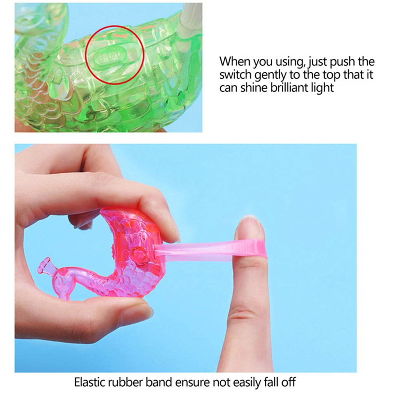 LED Finger Light Ring Creative Colorful Peacock Finger Lights LED Light-up Finger Toys for Party Cheering Novelty Glowing Halloween Gifts