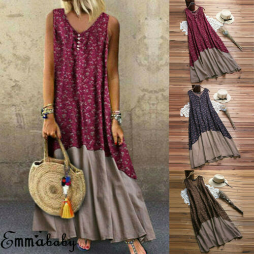 Plus Size Women's Retro Loose Sleeveless Linen Dress Kaftan Long Maxi Dresses Casual Fashion Cool Comfortable High Quality Dress, Blue
Plus Size Women's Retro Loose Sleeveless Linen Dress Kaftan Long Maxi Dresses Casual Fashion Cool Comfortable High Quality Dress, Blue