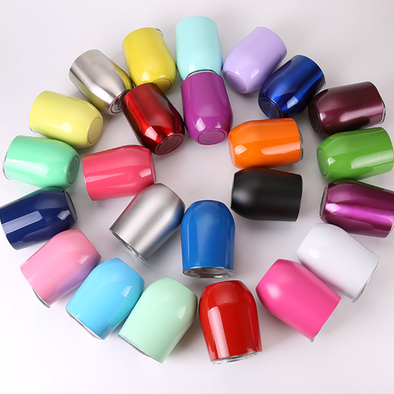 12oz Egg Cups Wine Glasses Tumblers Multicolor Stemless Stainless Steel Double Walled Vacuum Insulated Mugs With Lid A561
12oz Egg Cups Wine Glasses Tumblers Multicolor Stemless Stainless Steel Double Walled Vacuum Insulated Mugs With Lid A561