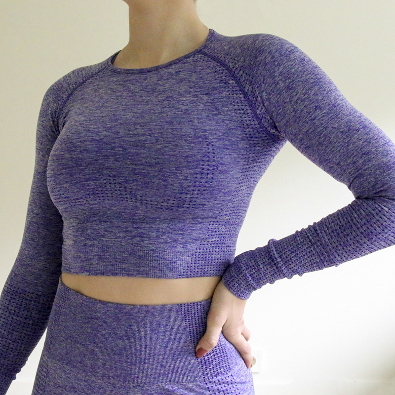 Nepoagym Women Vital Seamless Longsleeve Cropped Top Gym Crop Top Yoga Top Sports Wear for Women Gym Workout Shirts T200331