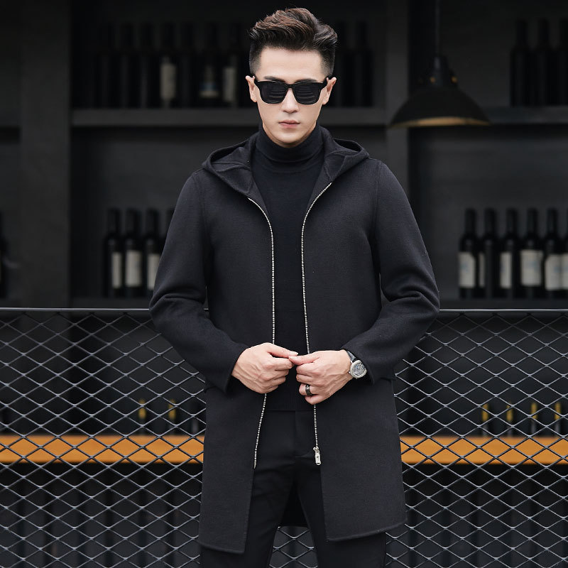 new Hooded Winter Wool Coat Men Leisure Long Sections Woolen Coats Men's Pure Color Casual Fashion Jackets / Casual Men Overcoat, Black
new Hooded Winter Wool Coat Men Leisure Long Sections Woolen Coats Men's Pure Color Casual Fashion Jackets / Casual Men Overcoat, Black