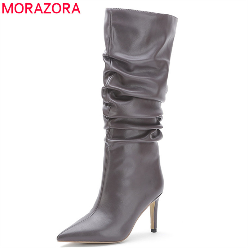 MORAZORA 2020 hot sale women knee high boots sexy thin high heel boots pointed toe autumn winter woman party wedding shoes, Black
MORAZORA 2020 hot sale women knee high boots sexy thin high heel boots pointed toe autumn winter woman party wedding shoes, Black