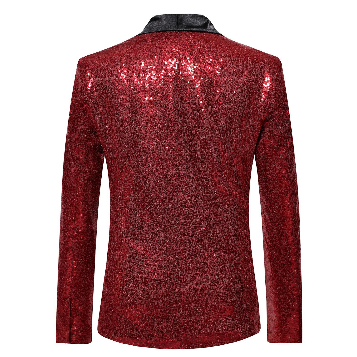 New Groom Wedding Tuxedos Shiny Sequins Mens Suit Shawl Lapel Mens Designer Jackets for Wedding Party Groomsmen Only One Jacket