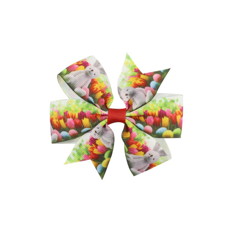 New Kids Hair Accessories Childrens Bow Hair Clip Easter Egg Rabbit Barrettes Bow Accessory