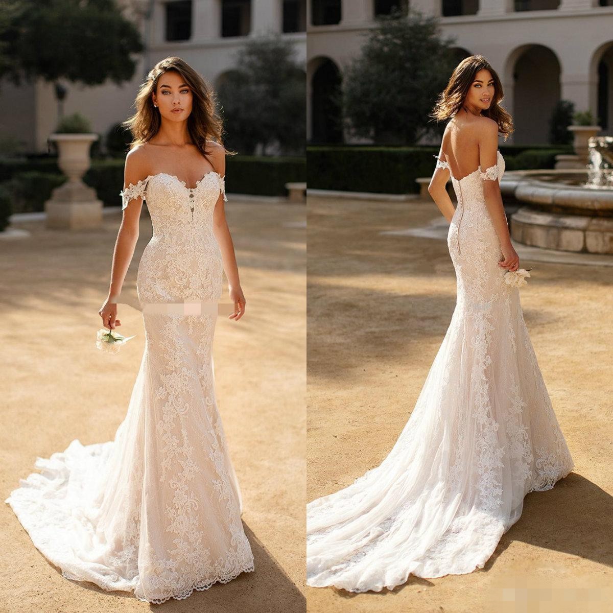 2019 Berta Mermaid Wedding Dresses Off The Shoulder Lace Sexy Backless Bridal Gowns Sweep Train Plus Size Trumpet Vestido De Novia, White
2019 Berta Mermaid Wedding Dresses Off The Shoulder Lace Sexy Backless Bridal Gowns Sweep Train Plus Size Trumpet Vestido De Novia, White