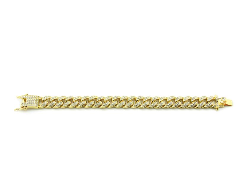 Cuban Chain Bracelet For Mens Tops Quality Hip Hop Bracelets Gold Bracelets Pop Club Accessories Plating Bangle Zircon Chains