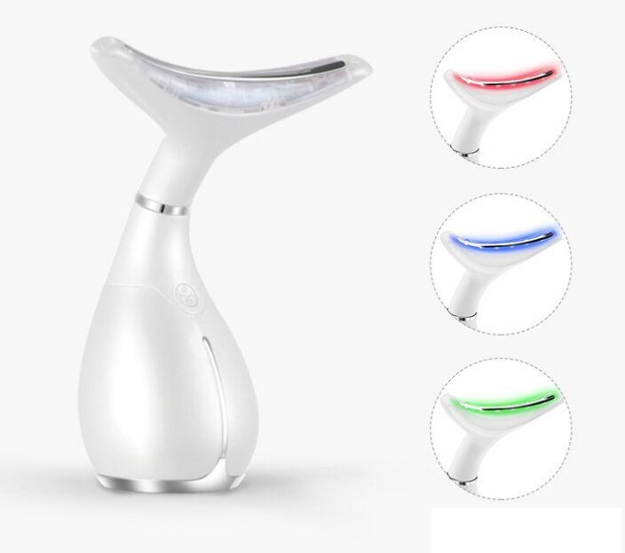 Neck Care Rechargeable Neck Instrument Beauty LED Photon Vibration Skin Tighten Anti Wrinkle Remove Neck Lifting Massager Device