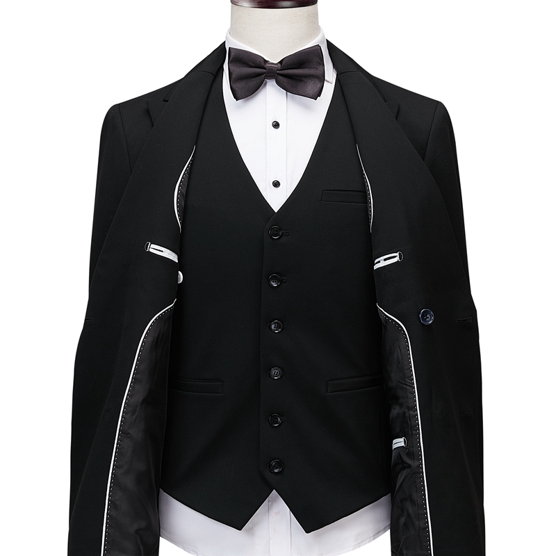 black mens suits british style slim fit shawl lapel wedding groom party tuxedo wedding tuxedos formal prom suit jacketpantsvest